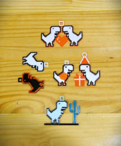 Alternative view of Dino Keychain- Quirky 2D T-Rex Designs