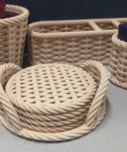 Alternative view of Basket-Style Woven Coasters for Condensation Control