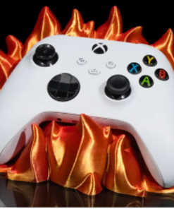 Vibrant Dual PS5 Controller Holder Stand with Flame Design