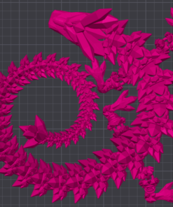 Majestic Articulated Crystal Dragon Sculpture for Display