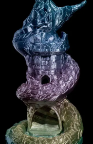 Mystic Coiled Basilisk Dice Tower Fantasy Centerpiece
