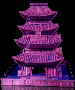 Futuristic Dystopian Asia Dice Tower Pagoda Display