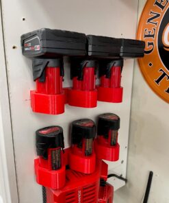 Milwaukee M12 3-Battery Holder Compatible with Milwaukee Tools